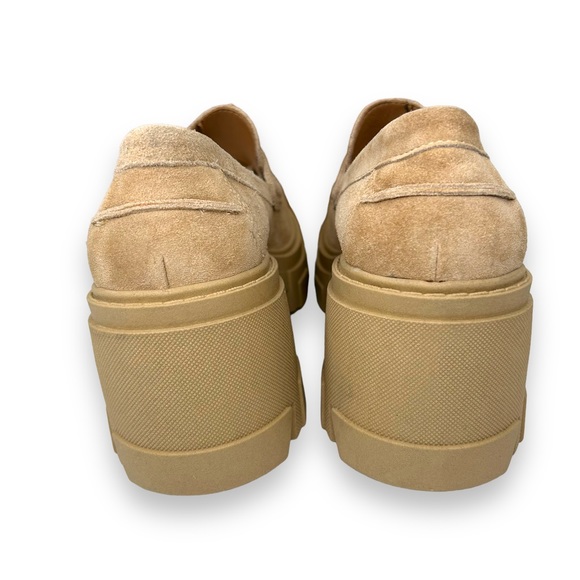 NWT Steve Madden Beth Penny Loafer in Sand Suede Chunky Lug Sole Slip On Tan NEW - Picture 5 of 7